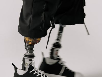 Abstract movement of legs in white sneakers